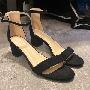 J. Adams Daisy Heels for Women - Ankle Strap Low Block Heel Cute Dressy Sandals